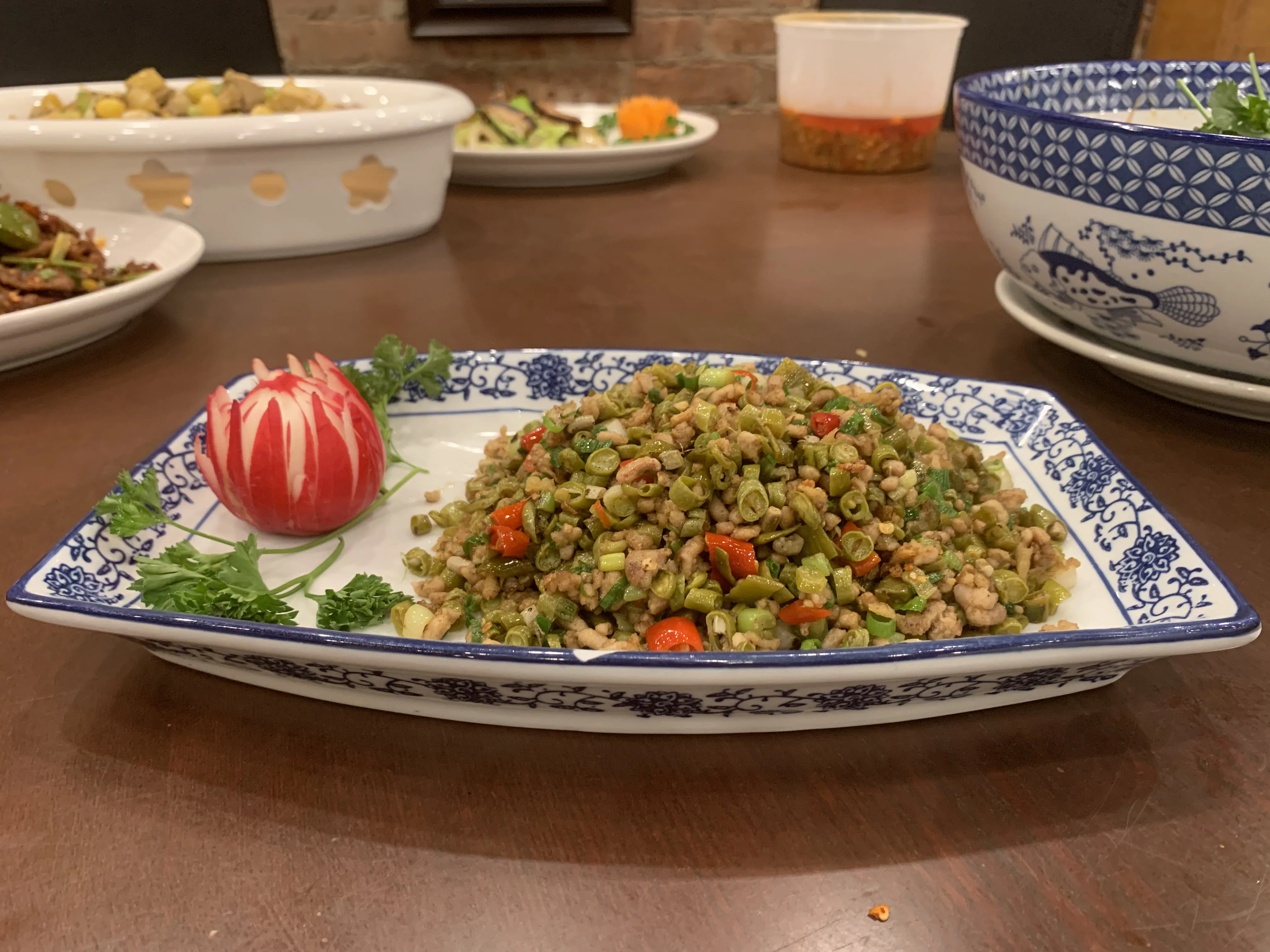 Stir-fried dish with fresh chili